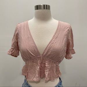 Forever 21 Floral Eyelet Crop Top